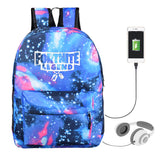 Game Fortnite Printed Galaxy Backpack School Bags with USB Port