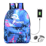 Game Fortnite Printed Galaxy Backpack School Bags with USB Port