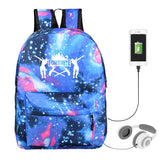 Game Fortnite Printed Galaxy Backpack School Bags with USB Port