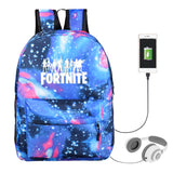 Game Fortnite Printed Galaxy Backpack School Bags with USB Port