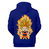 Hot Anime Cartoon Dragon Ball Cosplay Blue Hoodie Sweatshirts Tracksuit Jumper Kids Adult