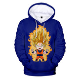 Hot Anime Cartoon Dragon Ball Cosplay Blue Hoodie Sweatshirts Tracksuit Jumper Kids Adult