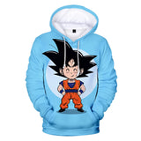 Hot Anime Cartoon Dragon Ball Cute Son Goku Cosplay Hoodie Light Blue Sweatshirts Tracksuit Jumper Kids Adult