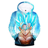 Hot Anime Cartoon Dragon Ball Goku Cosplay Blue Hoodie Sweatshirts Tracksuit Jumper Kids Adult