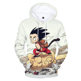 Hot Anime Cartoon Dragon Ball Goku Cosplay White Hoodie Sweatshirts Tracksuit Jumper Kids Adult