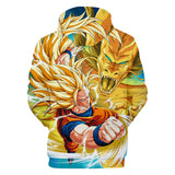 Hot Anime Cartoon Dragon Ball Golden Goku Cosplay Hoodie Sweatshirts Tracksuit Jumper Kids Adult