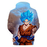Hot Anime Cartoon Dragon Ball Blue Goku Cosplay Hoodie Sweatshirts Tracksuit Jumper Kids Adult