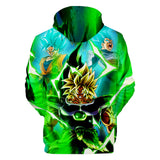 Hot Anime Cartoon Super Dragon Ball Cosplay Green Hoodie Sweatshirts Tracksuit Jumper Kids Adult