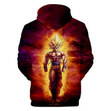 Hot Anime Cartoon Dragon Ball Golden Goku Cosplay Hoodie Sweatshirts Tracksuit Jumper Kids Adult