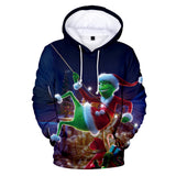 Hot Christmas Cartoon The Grinch Cosplay Hoodie Sweatshirts Tracksuit Jumper Kids Adult