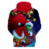 Hot Christmas Cartoon The Grinch Cosplay Hoodie Sweatshirts Tracksuit Jumper Kids Adult