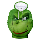 Hot Christmas Cartoon The Grinch Cosplay Hoodie Sweatshirts Tracksuit Jumper Kids Adult