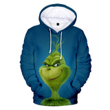 Hot Christmas Cartoon The Grinch Cosplay Hoodie Sweatshirts Tracksuit Jumper Kids Adult