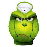 Hot Christmas Cartoon The Grinch Cosplay Hoodie Sweatshirts Tracksuit Jumper Kids Adult