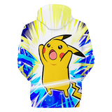Hot Cartoon Pokemon Go Pikachu Color Jumper Casual Sports Hoodies for Kids Youth Adult