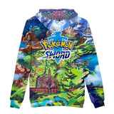 Hot Cartoon Pokemon Go Sword Jumper Casual Sports Hoodies for Kids Youth Adult