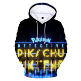 Hot Cartoon Pokemon Detective Pikachu Cosplay Jumper Casual Sports Hoodies for Kids Youth Adult