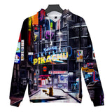 Hot Cartoon Pokemon Detective Pikachu Black Jumper Casual Sports Hoodies for Kids Youth Adult