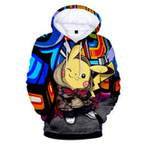 Hot Cartoon Pokemon Detective Pikachu Jumper Casual Sports Hoodies for Kids Youth Adult