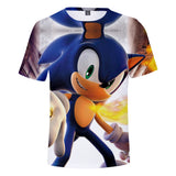 Hot Game Cartoon Sonic The Hedgehog 3D Printed Casual Sports T-Shirts Summer Top for Adult Kids