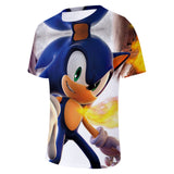 Hot Game Cartoon Sonic The Hedgehog 3D Printed Casual Sports T-Shirts Summer Top for Adult Kids