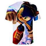 Hot Game Cartoon Sonic The Hedgehog 3D Printed Casual Sports T-Shirts Summer Top for Adult Kids