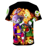 Hot Game Cartoon Sonic The Hedgehog 3D Printed Casual Sports T-Shirts Summer Top for Adult Kids