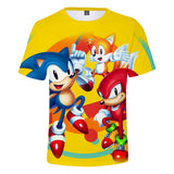Hot Game Cartoon Sonic The Hedgehog 3D Printed Casual Sports T-Shirts Summer Top for Adult Kids