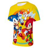 Hot Game Cartoon Sonic The Hedgehog 3D Printed Casual Sports T-Shirts Summer Top for Adult Kids