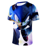 Hot Game Cartoon Sonic The Hedgehog 3D Printed Casual Sports T-Shirts Summer Top for Adult Kids