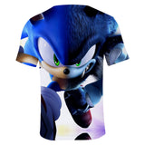 Hot Game Cartoon Sonic The Hedgehog 3D Printed Casual Sports T-Shirts Summer Top for Adult Kids
