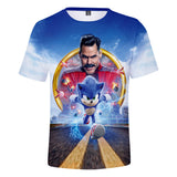 Hot Game Cartoon Sonic The Hedgehog 3D Printed Casual Sports T-Shirts Summer Top for Adult Kids