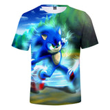 Hot Game Cartoon Sonic The Hedgehog 3D Printed Casual Sports T-Shirts Summer Top for Adult Kids