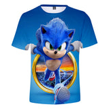 Hot Game Cartoon Sonic The Hedgehog 3D Printed Casual Sports T-Shirts Summer Top for Adult Kids