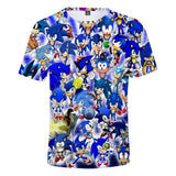 Hot Game Cartoon Sonic The Hedgehog 3D Printed Casual Sports T-Shirts Summer Top for Adult Kids