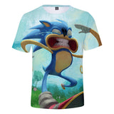 Hot Game Cartoon Sonic The Hedgehog 3D Printed Casual Sports T-Shirts Summer Top for Adult Kids