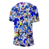 Hot Game Cartoon Sonic The Hedgehog 3D Printed Casual Sports T-Shirts Summer Top for Adult Kids