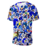 Hot Game Cartoon Sonic The Hedgehog 3D Printed Casual Sports T-Shirts Summer Top for Adult Kids