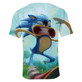 Hot Game Cartoon Sonic The Hedgehog 3D Printed Casual Sports T-Shirts Summer Top for Adult Kids