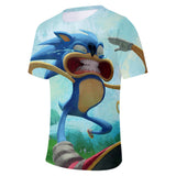 Hot Game Cartoon Sonic The Hedgehog 3D Printed Casual Sports T-Shirts Summer Top for Adult Kids