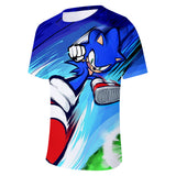 Hot Game Cartoon Sonic The Hedgehog 3D Printed Casual Sports T-Shirts Summer Top for Adult Kids