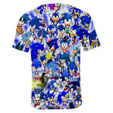 Hot Game Cartoon Sonic The Hedgehog 3D Printed Casual Sports T-Shirts Summer Top for Adult Kids