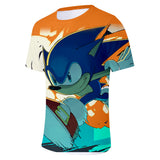 Hot Game Cartoon Sonic The Hedgehog 3D Printed Casual Sports T-Shirts Summer Top for Adult Kids