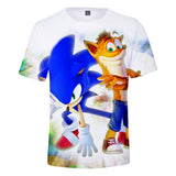 Hot Game Cartoon Sonic The Hedgehog 3D Printed Casual Sports T-Shirts Summer Top for Adult Kids