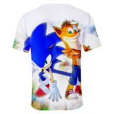 Hot Game Cartoon Sonic The Hedgehog 3D Printed Casual Sports T-Shirts Summer Top for Adult Kids
