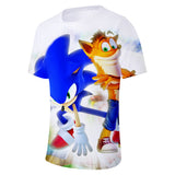 Hot Game Cartoon Sonic The Hedgehog 3D Printed Casual Sports T-Shirts Summer Top for Adult Kids