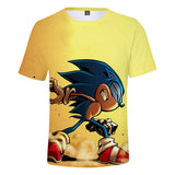Hot Game Cartoon Sonic The Hedgehog 3D Printed Casual Sports T-Shirts Summer Top for Adult Kids