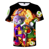 Hot Game Cartoon Sonic The Hedgehog 3D Printed Casual Sports T-Shirts Summer Top for Adult Kids