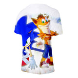Hot Game Cartoon Sonic The Hedgehog 3D Printed Casual Sports T-Shirts Summer Top for Adult Kids