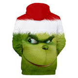 Christmas Cartoon The Grinch Cosplay Hoodie Sweatshirts Tracksuit Jumper Kids Adult